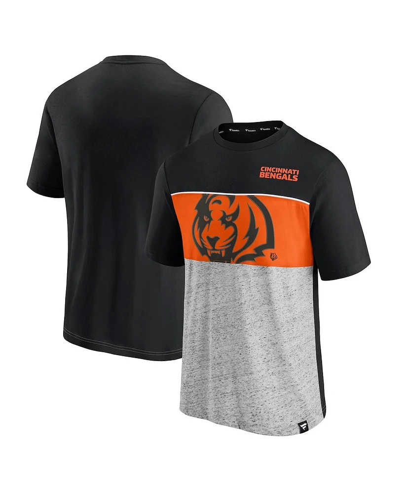 Fanatics Men's Black Cincinnati Bengals Color Block T-Shirt