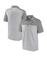 Fanatics Men's Heather Gray Milwaukee Brewers True Classics Avid Fan Brushed Polo Shirt