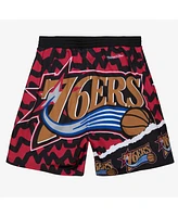 Mitchell & Ness Men's Black Philadelphia 76Ers Jumbotron 2.0 Sublimated Shorts