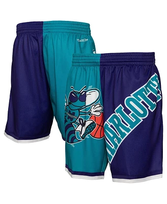 Mitchell & Ness Men's Teal Charlotte Hornets Big Face 5.0 Fashion Shorts