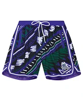 Mitchell & Ness Men's Purple Milwaukee Bucks Game Day Pattern Shorts