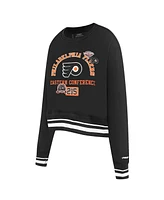 Pro Standard Women's Black Philadelphia Flyers Area Code Cropped Pullover Sweatshirt