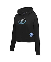 Pro Standard Women's Black Tampa Bay Lightning Jewels Cropped Pullover Hoodie