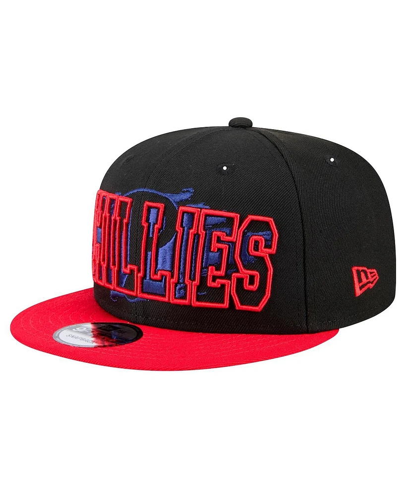 New Era Men's Black Philadelphia Phillies Splatter 9Fifty Snapback Hat