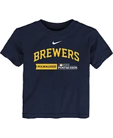 Nike Big Boys and Girls Navy Milwaukee Brewers 2023 Postseason Authentic Collection T-Shirt