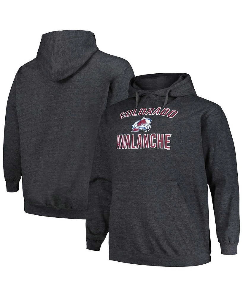Profile Men's Heather Charcoal Colorado Avalanche Big Tall Arch Over Logo Pullover Hoodie