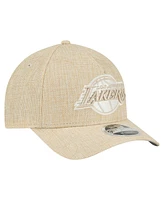 New Era Men's Tan Los Angeles Lakers Injection Woven A-Frame 9FORTY Adjustable Hat