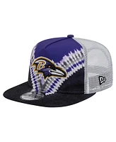 New Era Men's Purple/Black Baltimore Ravens Throwback Dye Golfer Snapback Hat