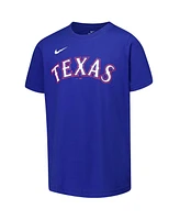 Nike Big Boys and Girls Evan Carter Royal Texas Rangers Name Number T-Shirt