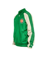 New Era Men's Kelly Green Chicago Cubs Ripstop Raglan Quarter-Zip Hoodie Windbreaker Jacket