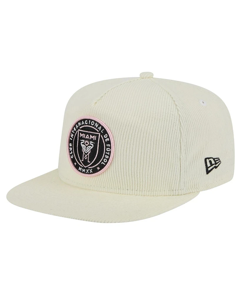 New Era Men's Cream Inter Miami Cf 2025 Kickoff Snapback Golfer Hat