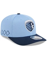 New Era Men's Sky Blue/Navy Sporting Kansas City 2025 Jersey Hook 9SEVENTY Stretch-Snap Hat