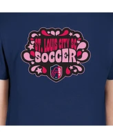 New Era Big Girls Navy St. Louis City Sc Bubble Heart T-Shirt