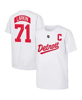 Outerstuff Big Boys and Girls Dylan Larkin White Detroit Red Wings 2025 Nhl Stadium Series Replica Player Name Number T-Shirt