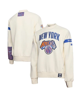 Two Hype X Nba Men's Cream New York Knicks Culture Hoops Collection Premium Pullover Sweatshirt