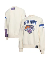 Two Hype X Nba Men's Cream New York Knicks Culture Hoops Collection Premium Pullover Sweatshirt