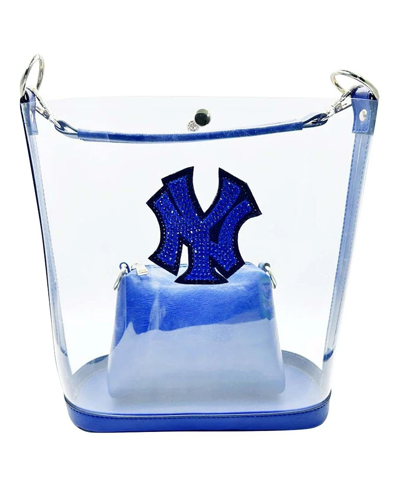Cuce New York Yankees Rhinestone Clear Purse