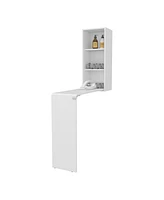 Fm Furniture Rincon Valley Folding Table with Storage, White