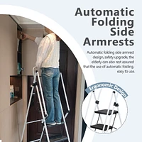 Light Folding 4-Step Ladder Multi-purpose Step Stool with Wide Anti-Slip Pedal and Safety Handle