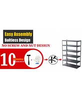 6 Tier Heavy Duty Metal Storage Shelves,Easy to Assemble, Adjustable,Storage Shelves for Basements, Garages and Kitchen, 84"H55.1"W23.6"D