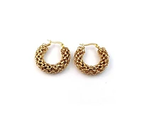Gold-Plated Stainless Steel Chain Hoop Earrings