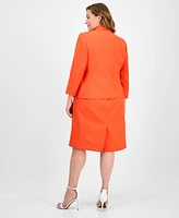 Le Suit Plus Shawl-Collar Jacket & Sleeveless Dress