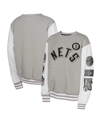 Outerstuff Big Boys and Girls Gray Brooklyn Nets Star Treatment Pullover Sweatshirt