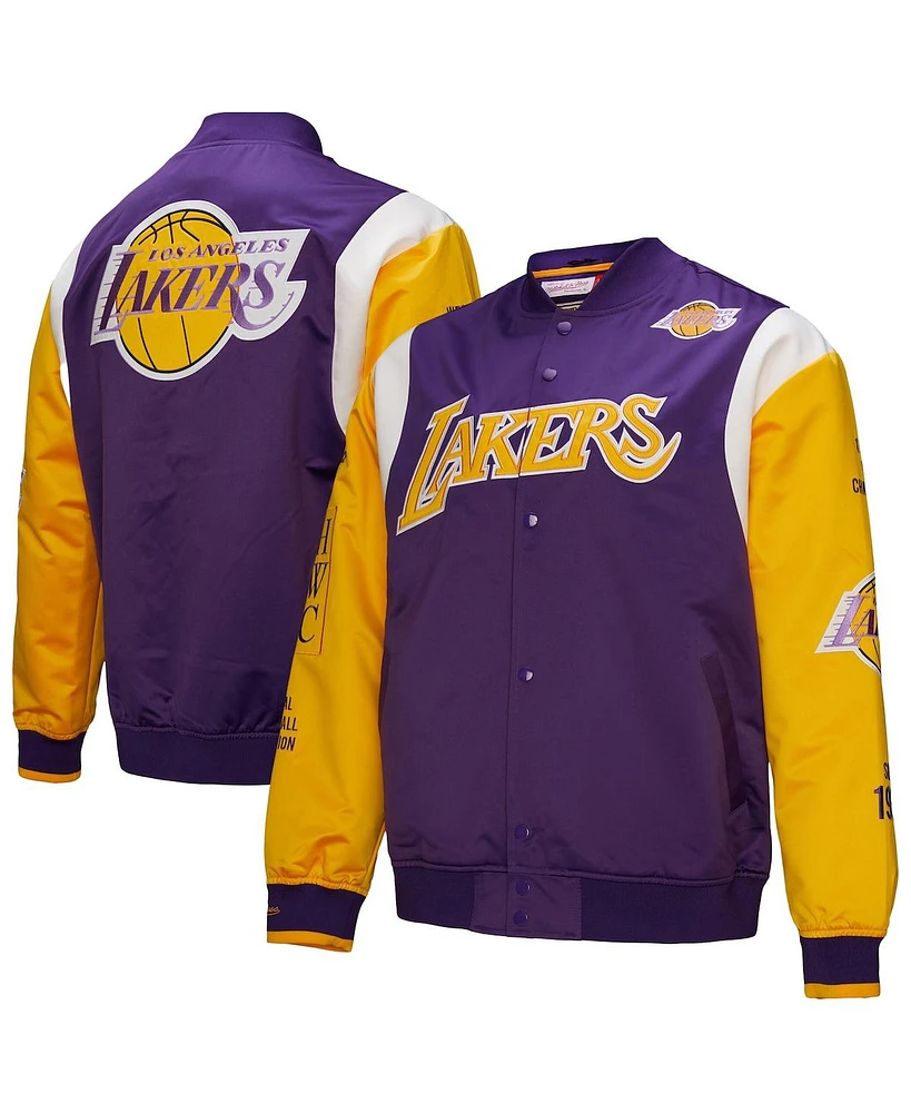 Mitchell & Ness Men's and Women's Purple Los Angeles Lakers Vintage Team Origins Satin Full-Snap Jacket