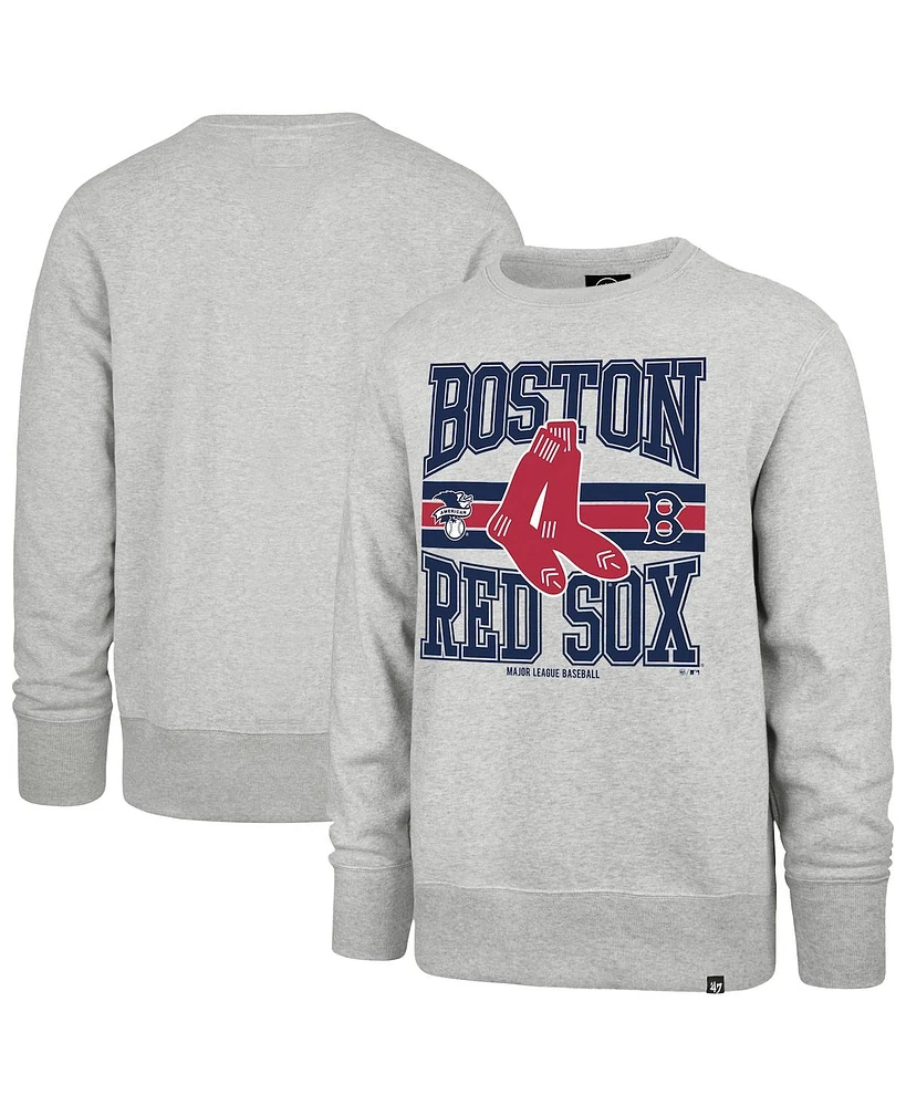 '47 Brand Men's Gray Boston Red Sox Letters Headline Pullover Sweatshirt