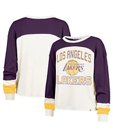 '47 Brand Women's Cream Los Angeles Lakers Curve Raglan Long Sleeve T-Shirt