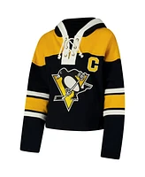 '47 Brand Women's Sidney Crosby Black Pittsburgh Penguins Superior Lacer Cropped Pullover Hoodie