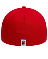 New Era Men's Red Ac Milan M Logo 39THIRTY Fitted Hat