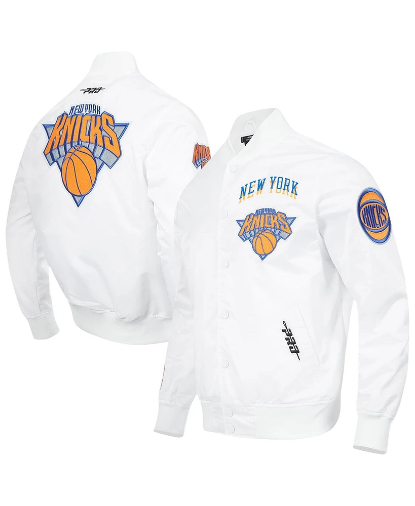 Pro Standard Men's White New York Knicks 2024/25 City Edition Chenille Satin Full-Snap Jacket