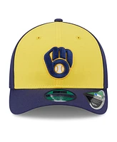 New Era Men's Gold/Navy Milwaukee Brewers Player Replica 9Forty Adjustable Hat