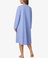 Aria Women's Long Sleeve Waltz Snap Front Mint Robe