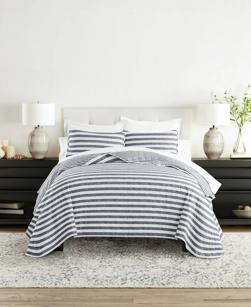ienjoy Home Classic Stripe Reversible -Pc. Quilt Set
