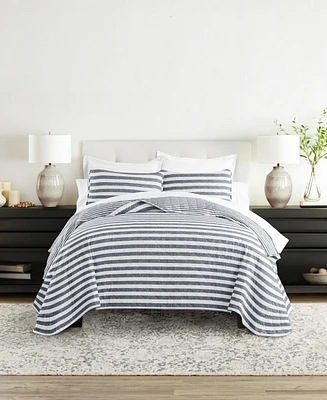 ienjoy Home Classic Stripe Reversible -Pc. Quilt Set
