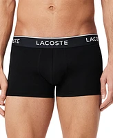 Lacoste Men's 3-Pack Regular-Fit Logo Waistband Trunk Underwear