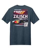 Trackhouse Racing Team Collection Men's Heather Navy Connor Zilisch Red Bull Car T-Shirt