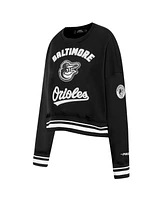 Pro Standard Women's Black Baltimore Orioles Cultivated Pearl Cropped Pullover Sweatshirt
