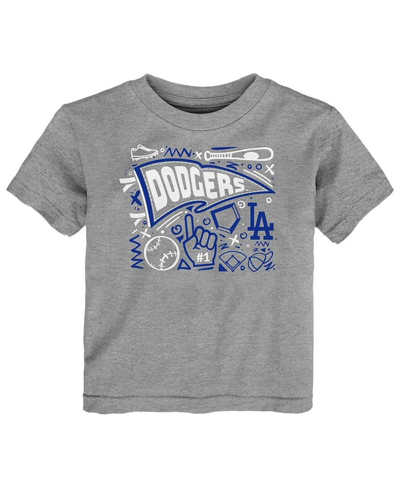 Outerstuff Toddler Heather Gray Los Angeles Dodgers Ballpark Fun T-Shirt