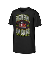 Outerstuff Big Boys and Girls Black Super Bowl Lix Voodoo T-Shirt