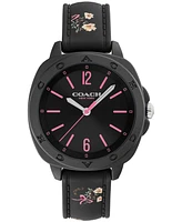 Coach Women's Kitt Black Silicone Strap Watch, 35.4mm