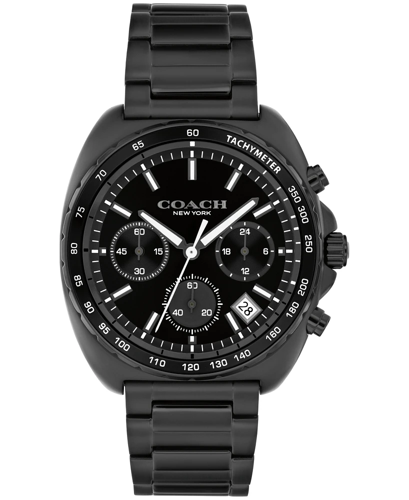Coach Men's Charter Ionic Plated Black Steel Bracelet Watch, 39mm