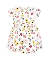 Hudson Baby Girls Cotton Dresses, Soft Painted Floral, 12-18 Months