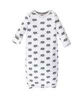 Touched by Nature Baby Boys Organic Cotton Gowns, Happy Camper, Preemie/Newborn