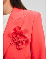 Isaac Mizrahi Women's Blazer with Detachable Flower Pin