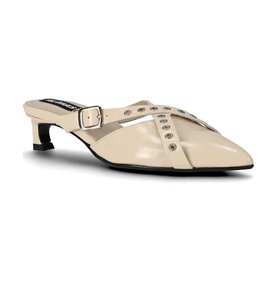 Zyra Onix Cream Leather Mules