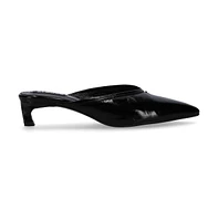 Tessa Onix Black Leather Mules