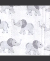 Hudson Baby Boys and Girls Cotton Poly Flannel Burp Cloths 8-Pack, Gray Elephant, One Size
